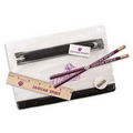 Clear Translucent Pouch School Kit (2 Pencils, 6" Ruler, Eraser, Sharpener)